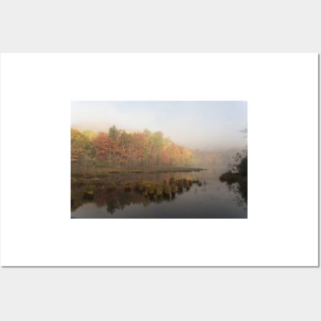 Fall colours over a lake in the early morning Wall Art by josefpittner